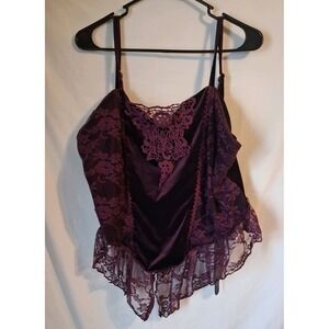 ROMWE  3XL Y2K Sexy Velvet & Contrast Lace Camisole, Dark Halloween Style NWT